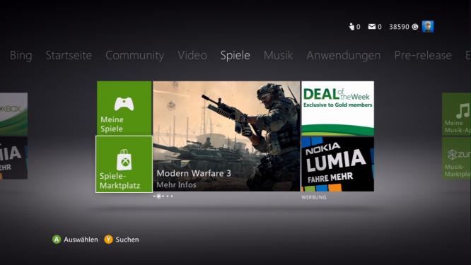 Ein neues Dashboard-Update für die Xbox 360 rollt an.
