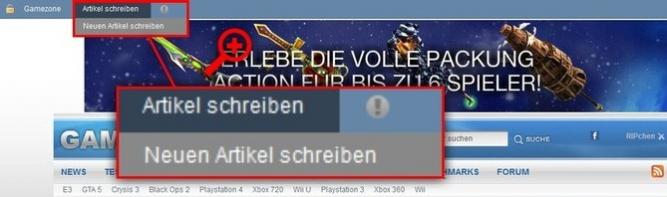Der Link zum Einliefer-Editor ist in der blauen Leiste über der Startseite. 
