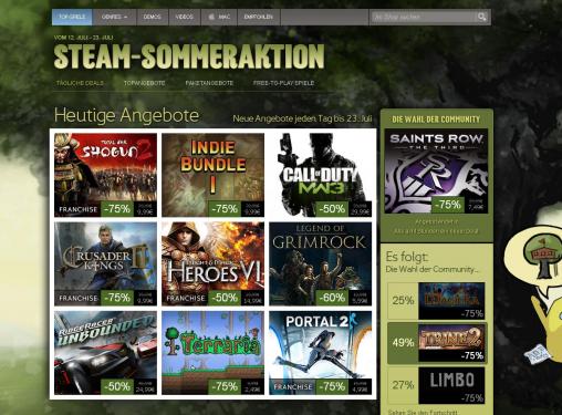 Die Steam Summer Sale-Aktion läuft vom 12. bis zum 23. Juli 2012