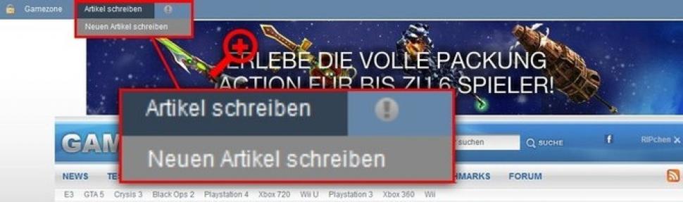 [30/05/12] Der Link zum Einliefer-Editor ist in der blauen Leiste über der Startseite. 