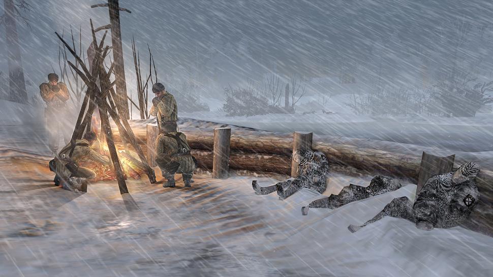 [24/07/12] Einheiten erfrieren in Company of Heroes 2, wenn sie dem kalten Winder ausgesetzt sind. Dagegen helfen nur Feuerstellen und Deckung vor dem Wind.