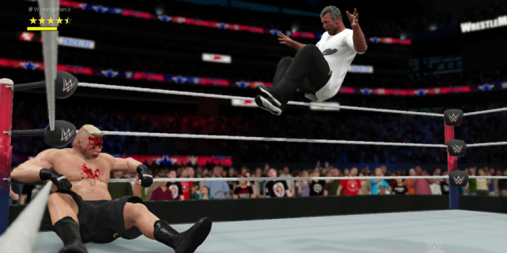 Über 120 spielbare WWE-Superstars stehen zur Auswahl. Da darf Chef-Söhnchen Shane-O-Mac mit seinem Finisher natürlich nicht fehlen. Die DLC-Politik ist aber frech.