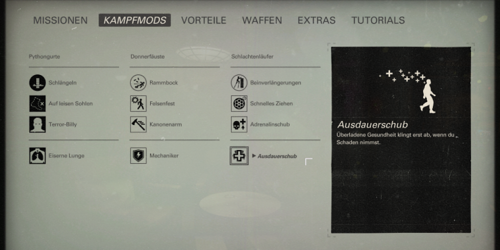 Wolfenstein 2: The New Colossus Schnappt euch alle drei verfügbaren Kampfmods und erweitert damit eure Spielmöglichkeiten.