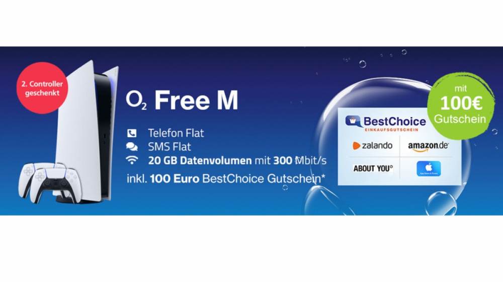PS5 kaufen: Jetzt inklusive 100 Euro Amazon-Gutschein bei o2 bestellbar