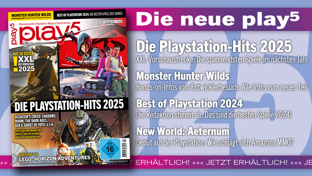 play5 02/25 mit Coverstory zu den Playstation-Hits 2025, Preview zu Monster Hunter Wilds