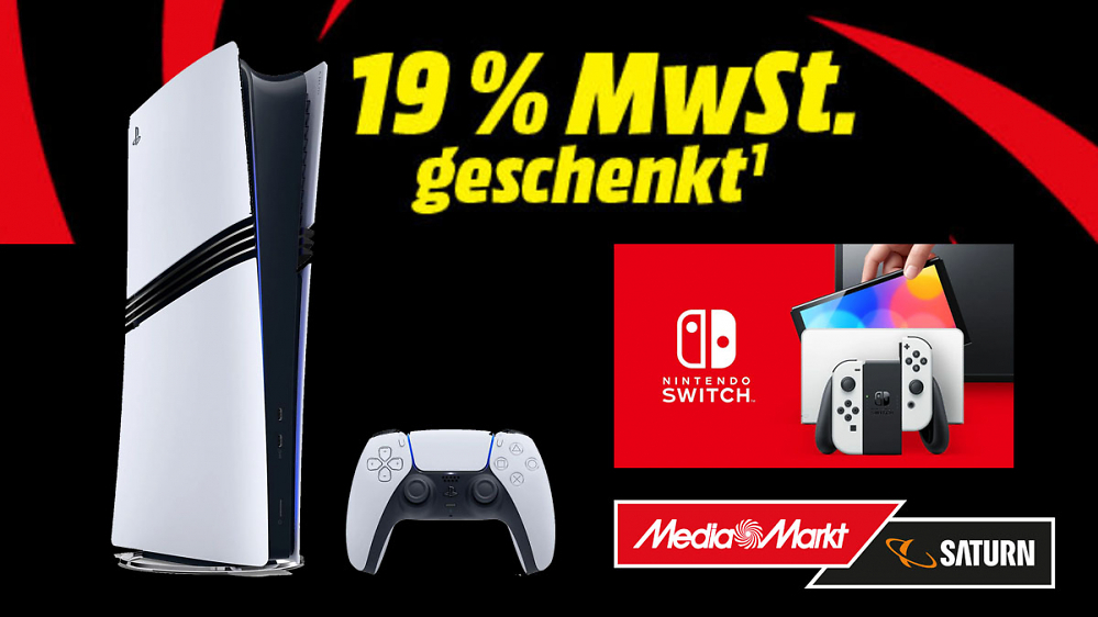 Kein Scherz: PS5 & Switch zu Nettopreisen - 19% MwSt. geschenkt bei MediaMarkt
