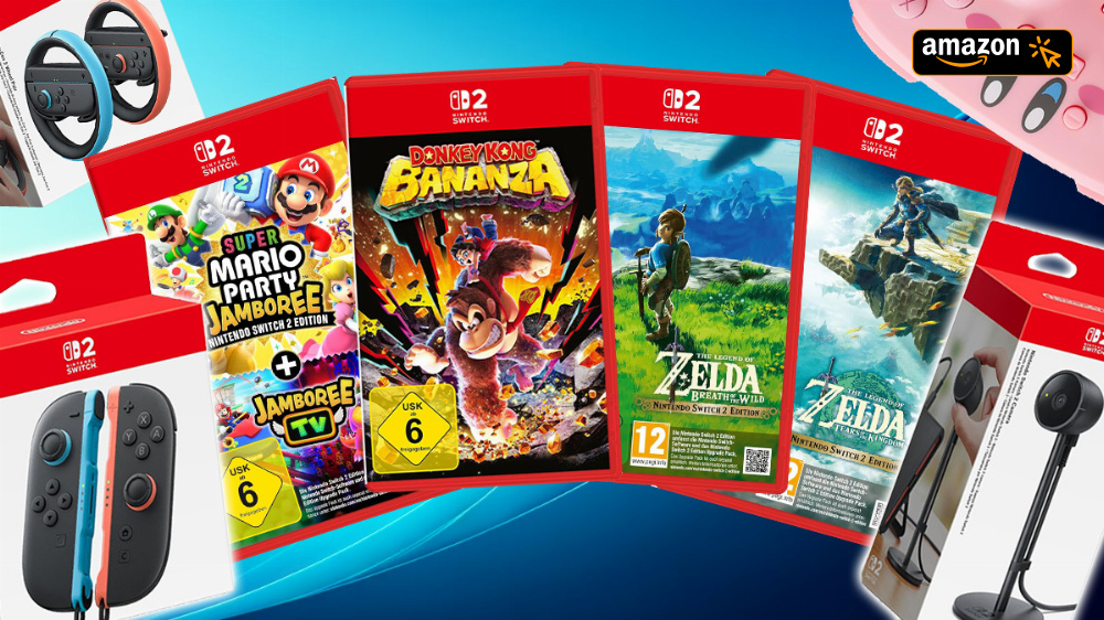 Amazon knallt Switch 2 Games und Zubehör zur Gamescom raus: Donkey Kong, Mario Party, Zelda, Joy-Cons, Kamera und mehr