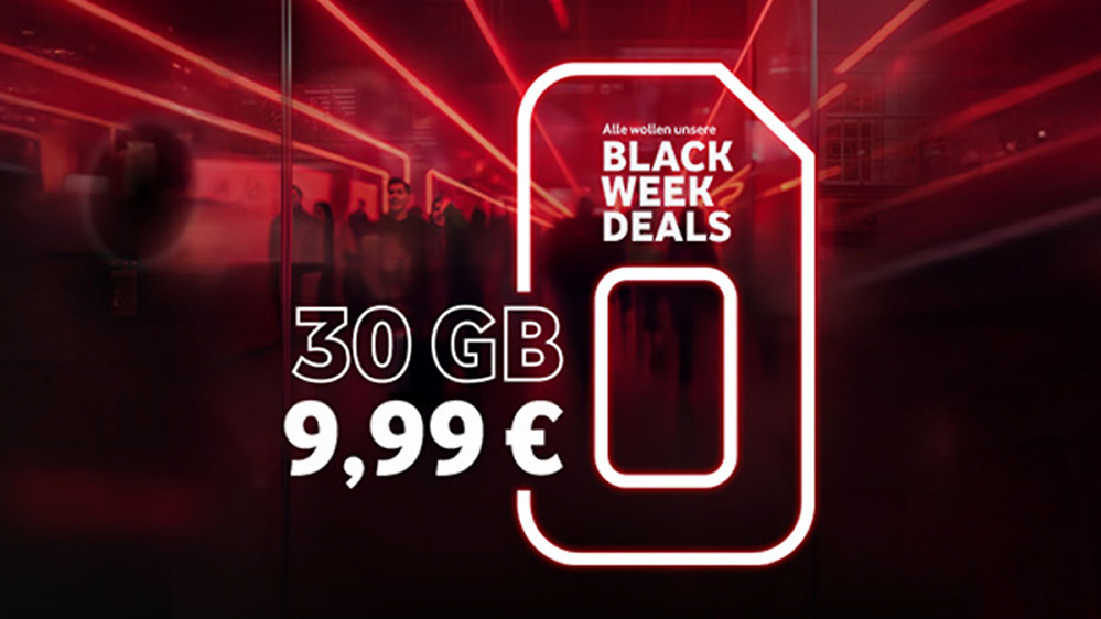 30 GB für 9,99 €: Doppeltes Datenvolumen beim Vodafone Black Week Deal