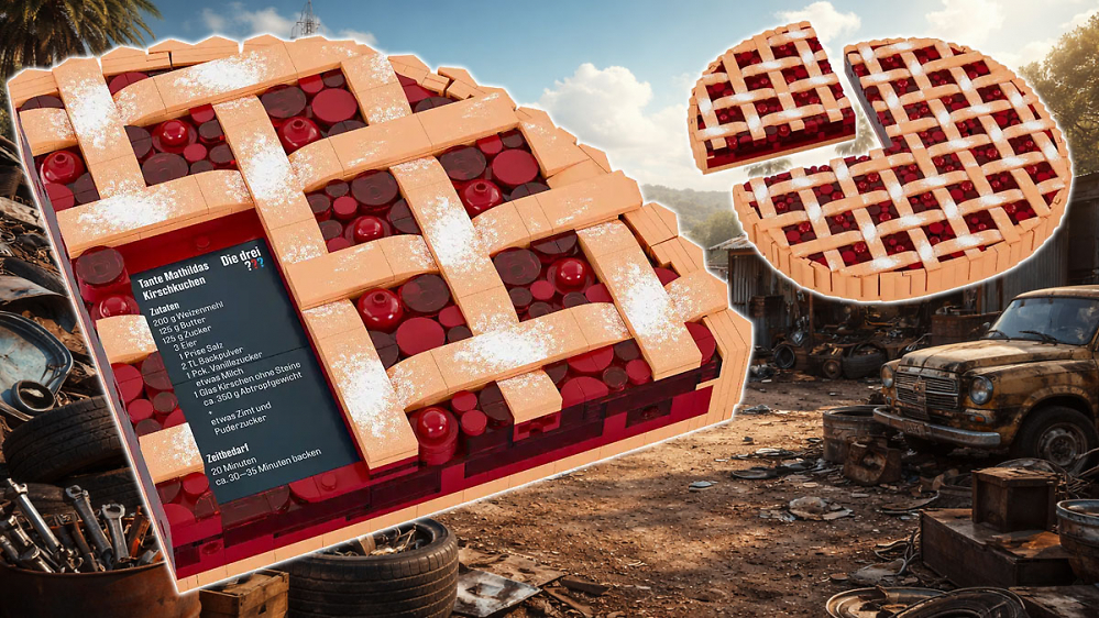 Verrückt: Jetzt bringt Lego-Rivale Bluebrixx sogar den Kirschkuchen aus drei ??? heraus