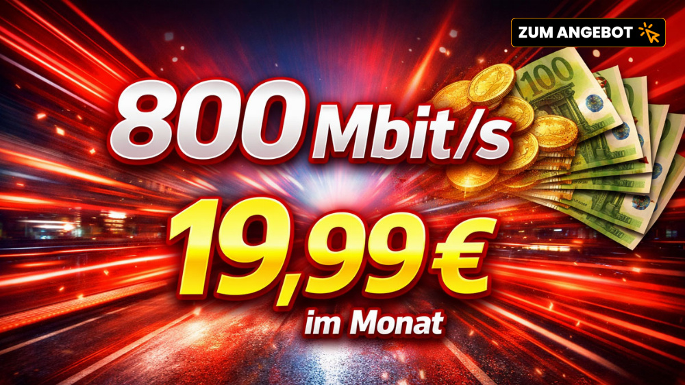 800 Mbit/s für 19,99 €? Vodafone startet neue Tarife für schnelles Kabel-Internet - bis zu 240 € Cashback und Wechsel-Bonus sichern