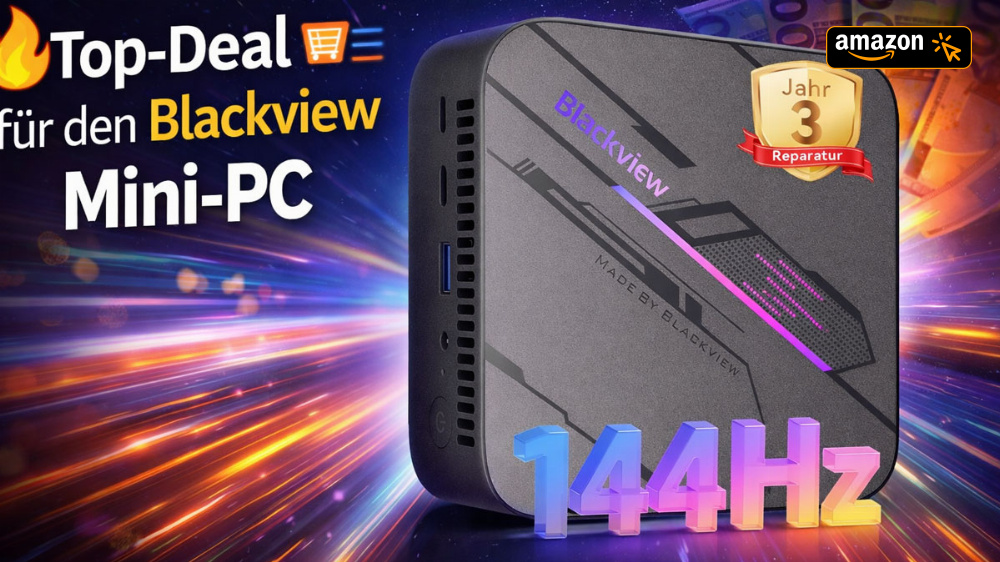 Solange Aktionsvorrat reicht: Starker Mini-PC bei Amazon zum Spitzenpreis - AMD Ryzen 5, 16 GB RAM, 512 GB SSD, 3 J. Garantie