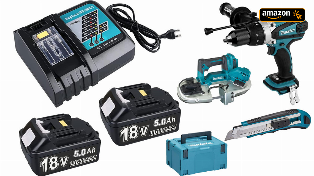 Bis Sonntag nur 64,59€ bei Amazon: 2x 18V-Akku 5,0 Ah + Ladegerät für Makita - auch Werkzeug günstiger