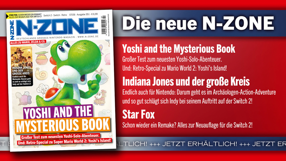 N-ZONE 07/26: Coverstory zu Yoshi and the Mysterious Book, Preview zu Star Fox, Test zu Indiana Jones u. v. m.
