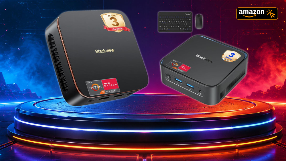 Bis Montag nur 260,99€: Mini-PC mit AMD Ryzen 3, Radeon RX Vega 6, 16 GB RAM, 512 GB SSD, Win 11 Pro und drei Jahren Garantie