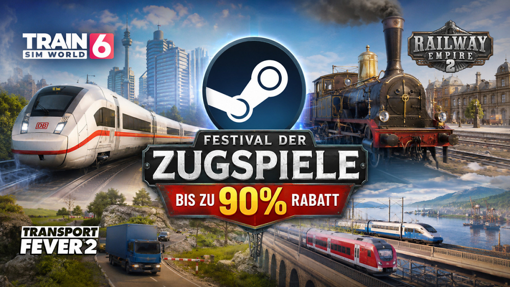 Bis zu 90 % Rabatt: Steam reduziert beliebte Zugspiele