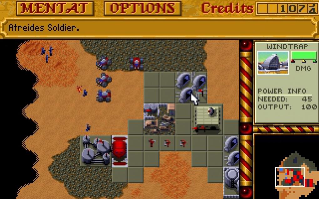 Die Minimap befindet sich in Dune 2 in der unteren rechten Ecke.