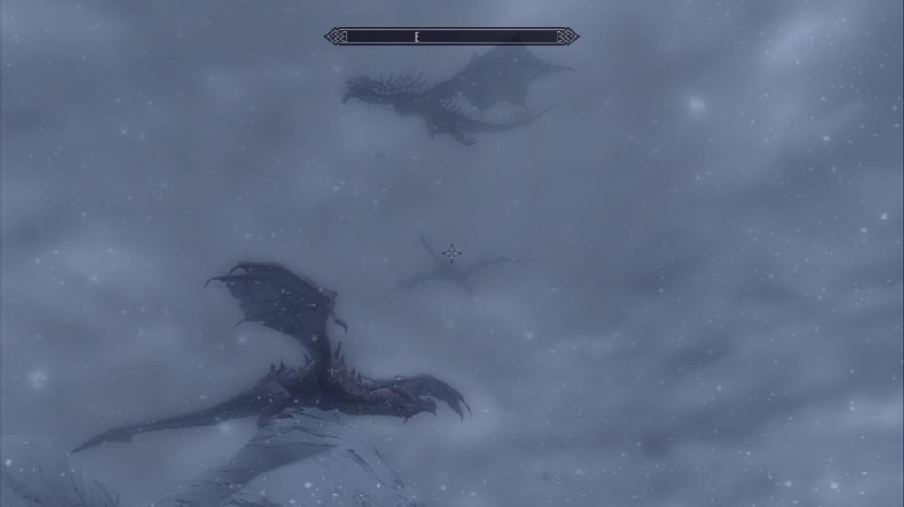 Die Drachen trauern um ihren Herrscher - immerhin greifen sie uns nicht an, während sie schreiend um den Gipfel kreisen.