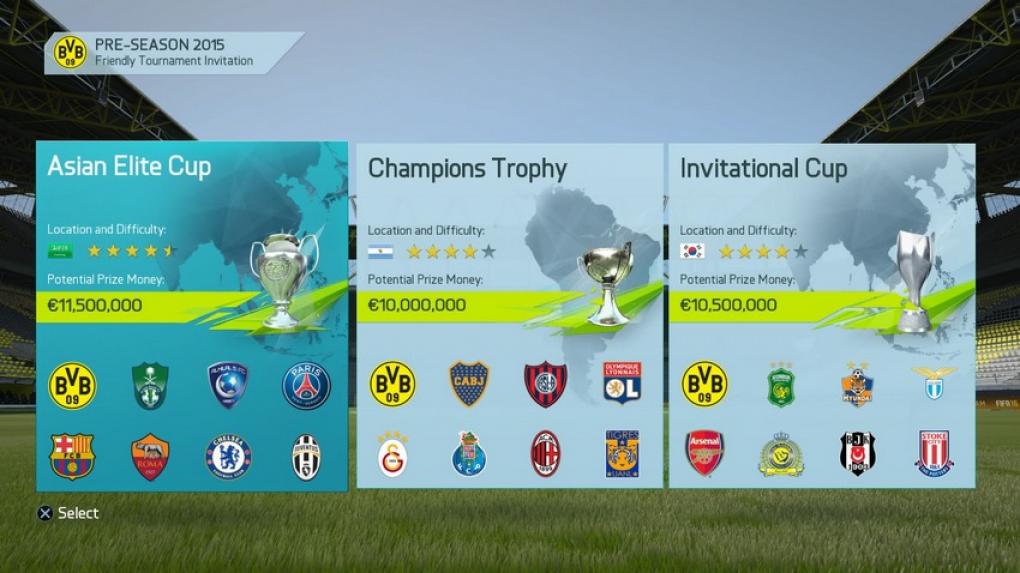 Im FIFA 16 Karrieremodus sind nun Turniere vor der Saison spielbar.
