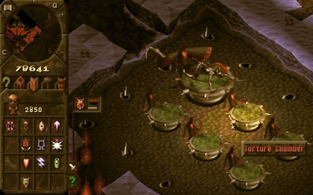 In der Folterkammer werden Gegner malträtiert. In ihrer Freizeit amüsieren sich dort außerdem unsere Eisernen Jungfrauen. (Bild: Dungeon Keeper)
