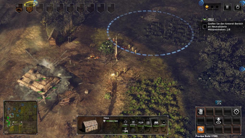 Die Soldaten halten in Sudden Strike 4 wenig aus. Daher sollte sie zum Beispiel in Häuser quartieren, damit sie zumindest ein wenig Schutz vor den feindlichen Schüssen haben.
