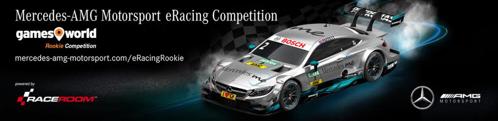 Mercedes-AMG Motorsport eRacing Gamesworld Rookie Competition 2017 - Nehmt im RaceRoom-Wettbewerb teil und gewinnt VIP-Tickets für das DTM-Finale in Hockenheim! Der Sieger erhält eine exklusive Renntaxifahrt während des DTM-Wochenendes am Hockenheimring.