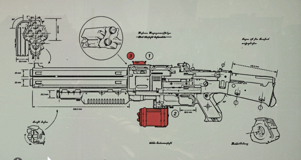 Wolfenstein 2: The New Colossus - Upgrade-Schema für die Schockhammer-Kampfschrotflinte