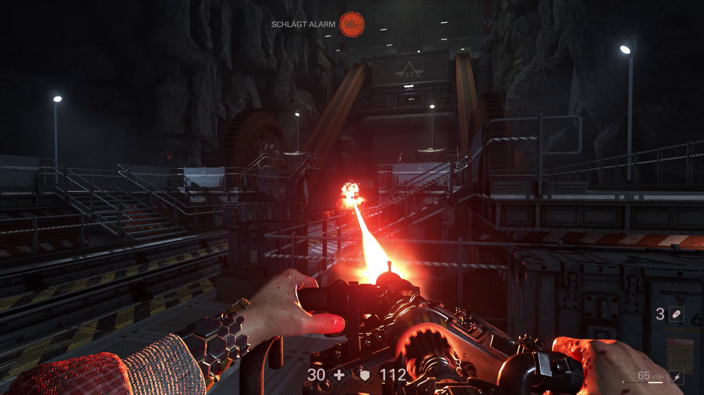 Wolfenstein 2: The New Colossus - Spezialwaffen könnt ihr temporär einsetzen, bis deren Munitionsvorrat aufgebraucht ist.