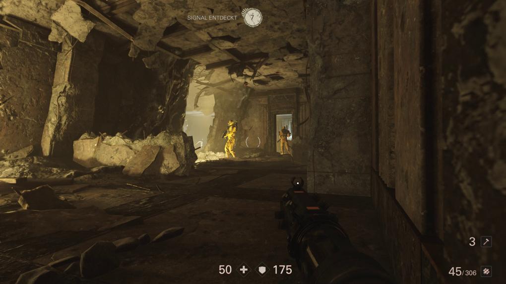 Wolfenstein 2: The New Colossus - Wer schleichen will, muss geduldig das Verhalten der Gegner einstudieren.