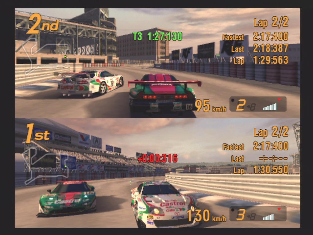 Der Splitscreen-Modus ist seit jeher essenzieller Bestandteil der Gran Turismo-Reihe, auch im dritten Teil, dem Debüt der Serie auf der PS2.
