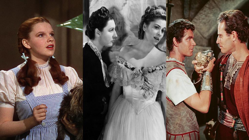 Dorothy aus 'Der Zauberer von Oz' (1939) / Haushälterin Mrs. Danvers (l.) in 'Rebecca' (1955) / Messala und Ben Hur in 'Ben Hur' (1959)