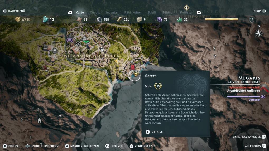 Ausschnitt der Spielwelt von Assassin's Creed Odyssey.