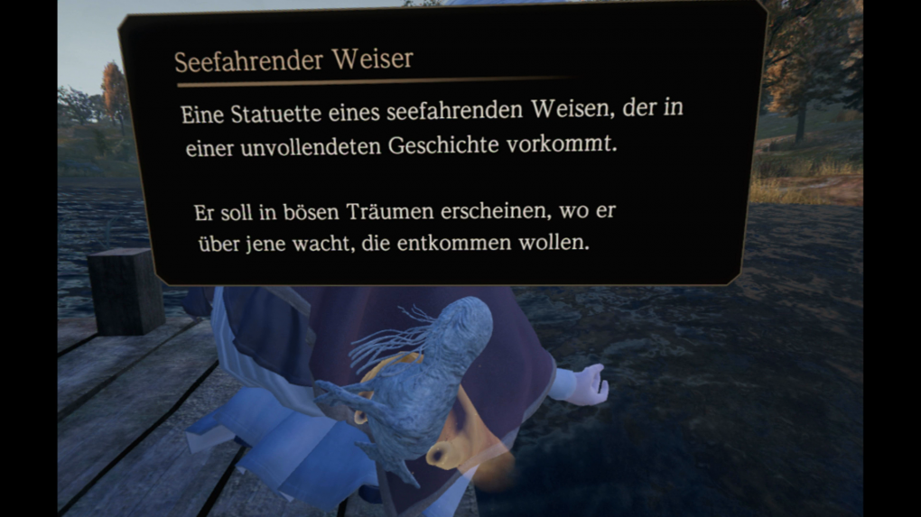 Neben der Puppe in Rozsas Bett ist diese Figur einer der beiden direkten Verweise auf Bloodborne in Déraciné.