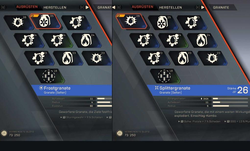 In der Schmiede erkennt ihr Primer an einem kleinen Kreis-Symbol (links), Detonator hingegen an einem kleinen Stern.
