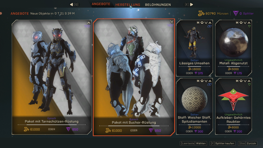Im Shop könnt ihr neue Outfits für euren Freelancer kaufen - entweder für Ingame-Währung oder für Echtgeld.