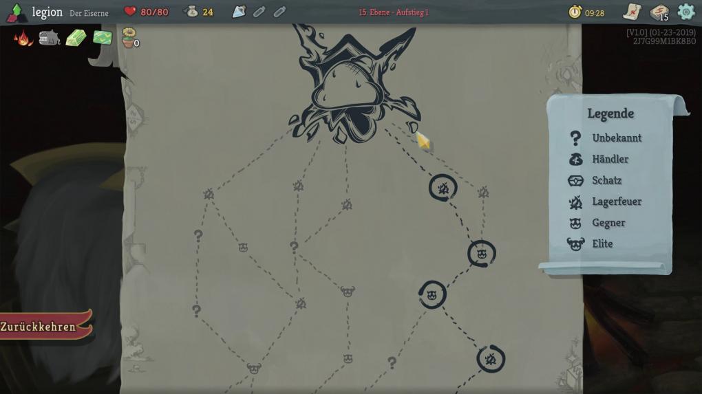 Sieht etwas lieblos aus, ist aber wichtig: Auf der Dungeonkarte planen wir unsere Route.