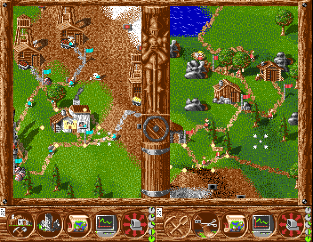 Die frühen Die Siedler-Teile besaßen noch einen Splitscreen-Modus. Mit geteiltem Bildschirm und zwei Mäusen bauten wir um die Wette. Die Sicht war durch das kleine Fenster natürlich stark eingeschränkt. (1)