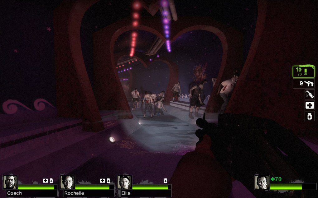 Es sind diese Schauplätze, die Left 4 Dead 2 so besonders machen. Im Liebestunnel des Freizeitparks tummeln sich Zombiehorden und warten auf ihr nächstes Opfer.