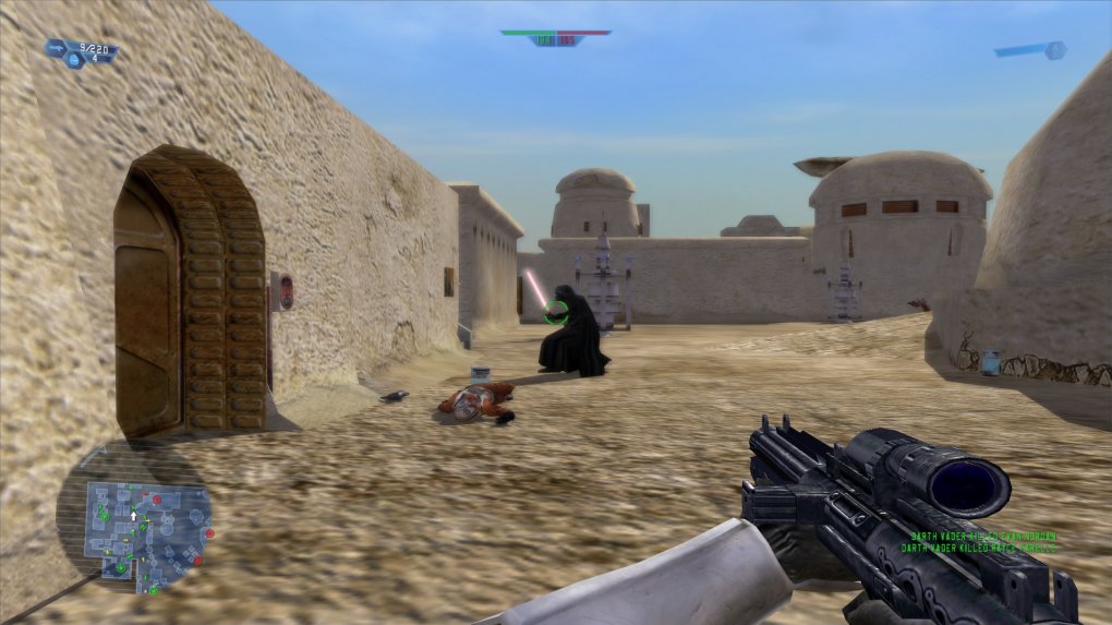 Darth Vader war in Star Wars: Battlefront nicht spielbar. Er tauchte lediglich in ausgewählten Kampagnenmissionen auf oder wenn die Helden im Conquest-Modus aktiviert wurden. (1)