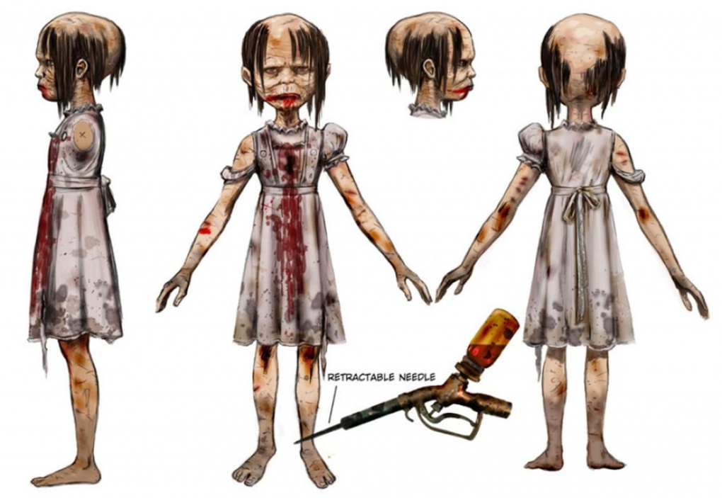Frühe Bioshock-Skizze: Ob man als Spieler diese Little Sister auch verschont hätte? <br> &nbsp;