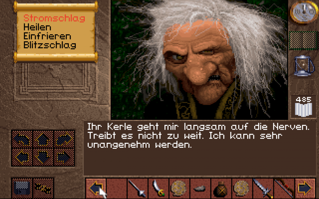Gelegentlich begegnen wir Scotia höchstpersönlich. Alles richtig gemacht, die hässliche Hexe ist mittlerweile ganz schön genervt von uns! <br> &nbsp;