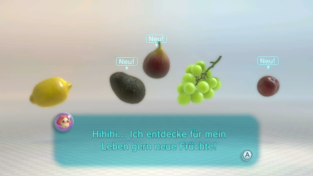 In jeder Welt sind verschiedene Obstsorten versteckt. Je mehr ihr von euren Ausflügen nach PNF-404 mitnehmt, desto besser gefüllt ist auch euer Vorratsraum.