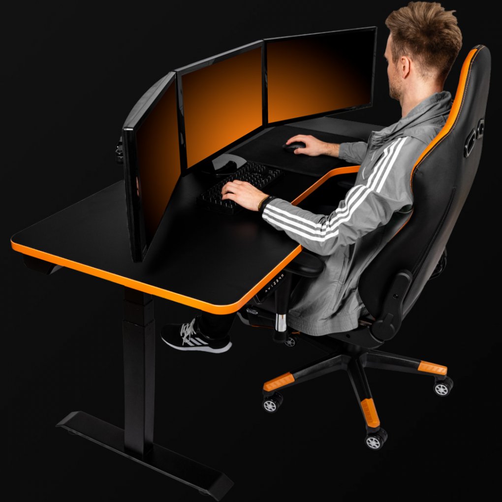 Ein LeetDesk Pro in Leet Orange.