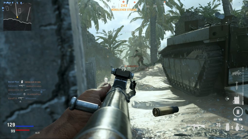 Ihr könnt durch das 'Aufstützen'-Feature jetzt auch wieder um ecken lugen. Das kennt man so schon aus CoD: Modern Warfare.