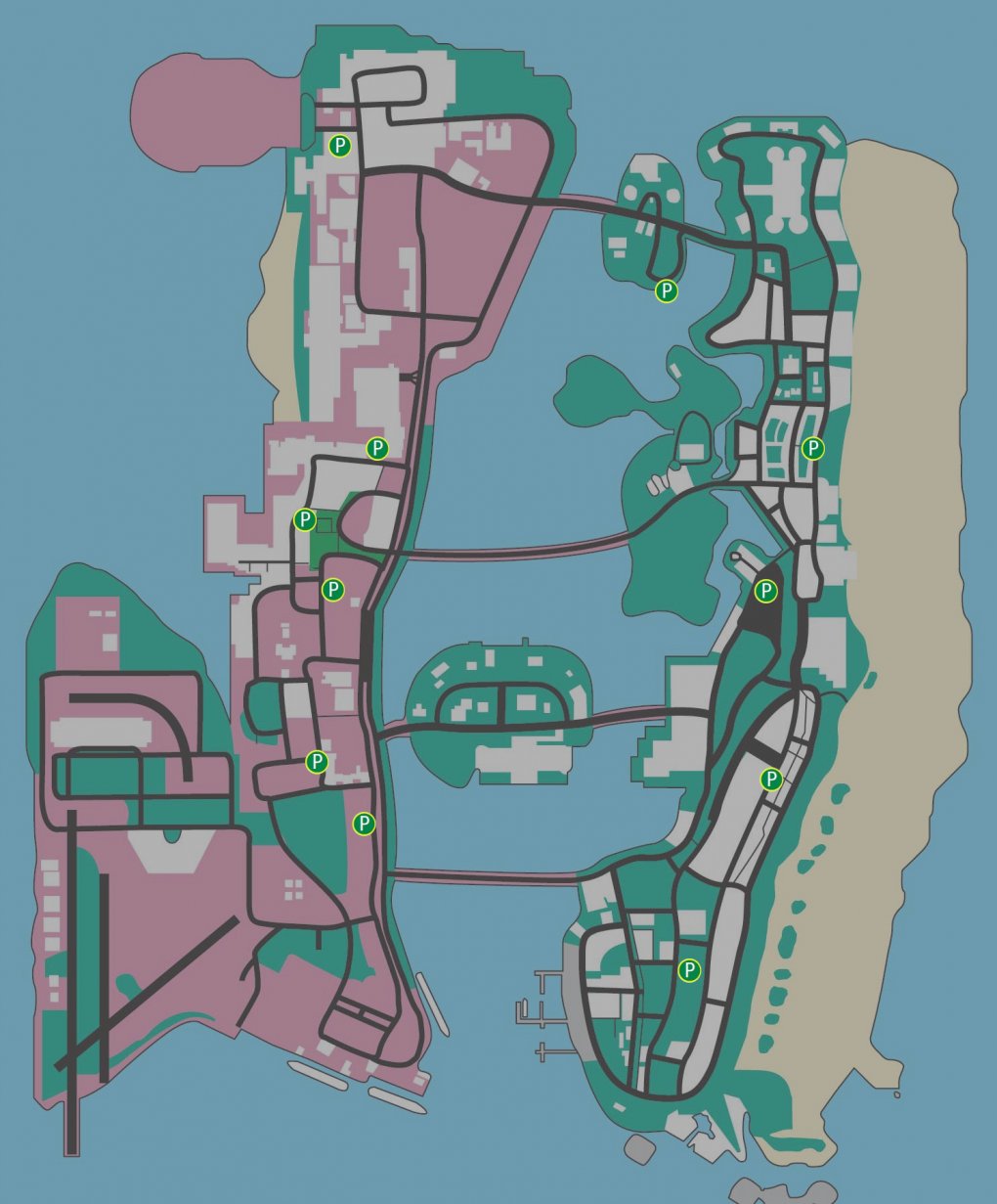 An diesen Stellen findet ihr in Vice City Schmiergeld-Sterne, mit denen ihr euren Fahnungslevel senken könnt.