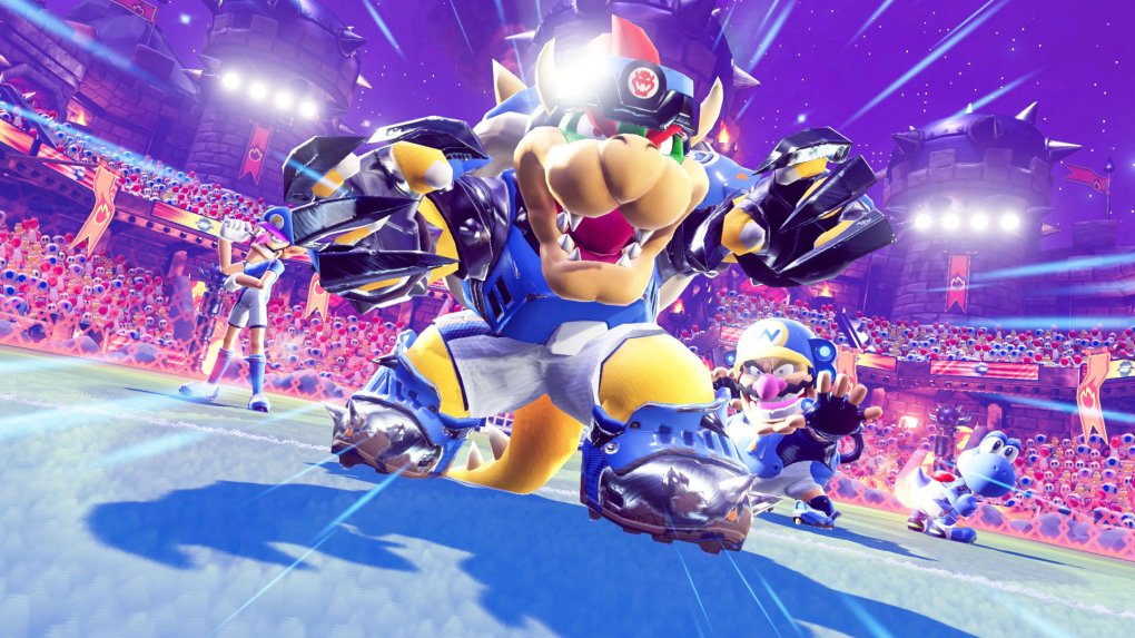 Bowser sind Fußballregeln ziemlich schnuppe. Wohl auch deshalb nutzt der Fiesling bei seinem Hyperschuss einfach die Pranken. Handspiel!