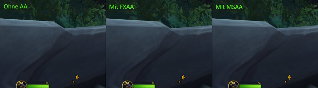 WoW Dragonflight Anti Aliasing Vergleich