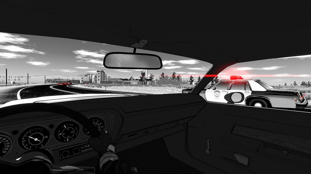 Eine Verfolgungsjagd mit der Polizei aus der Cockpit-Perspektive