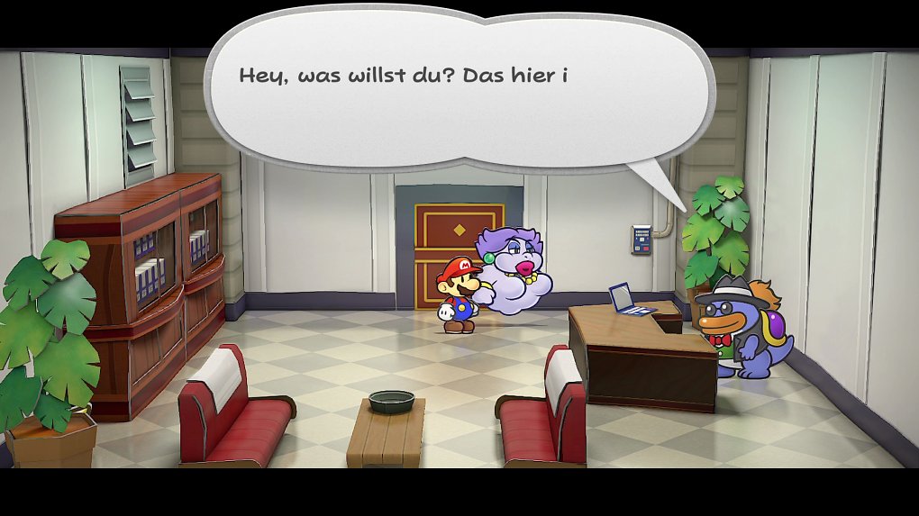 Mario unterhält sich mit Clubbone in seinem Büro