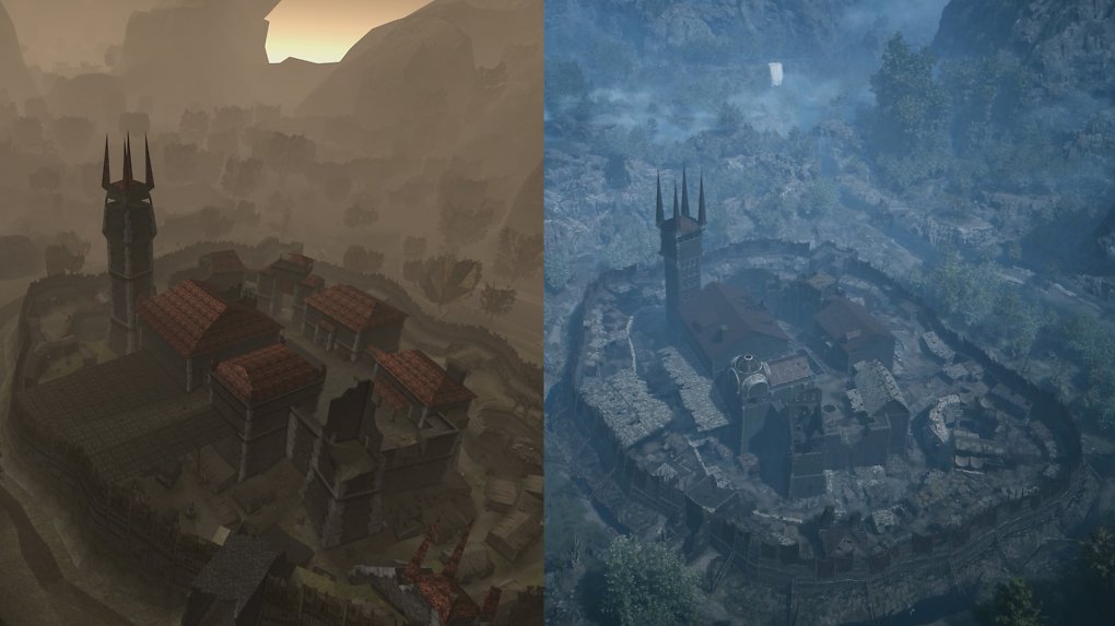 Das alte Lager im Original und im Remake