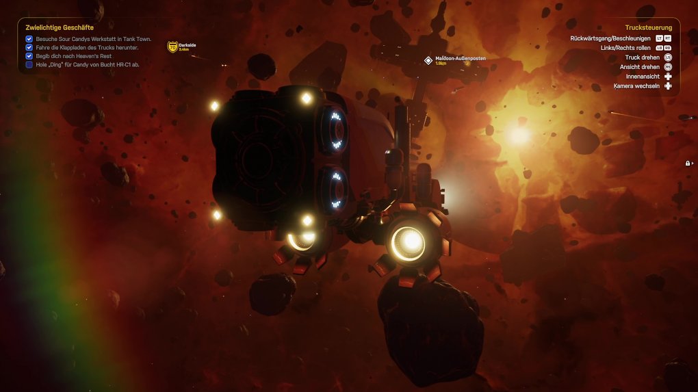 Eine Szene aus dem Videospiel "Star Trucker"